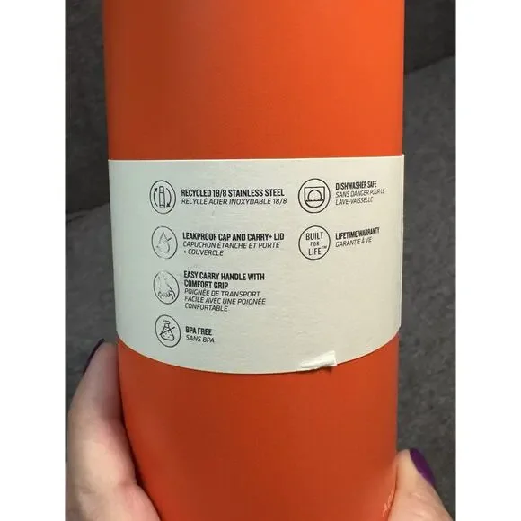 STANLEY Aerolight IceFlow Bottle Cap and Carry Wide Mouth 36 oz Tigerlily Orange - Picture 5 of 7